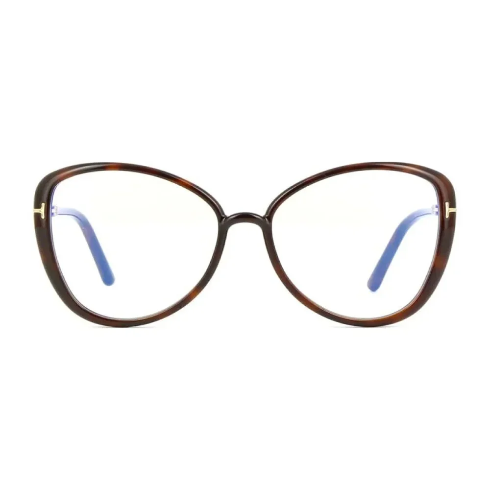 NEW TOM FORD EYEGLASSES DARK HAVANA WOMEN BUTTERFLY EYEWEAR